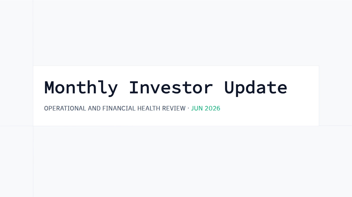 Investor update template preview