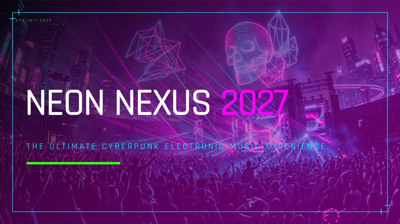 Neon festival brand template preview