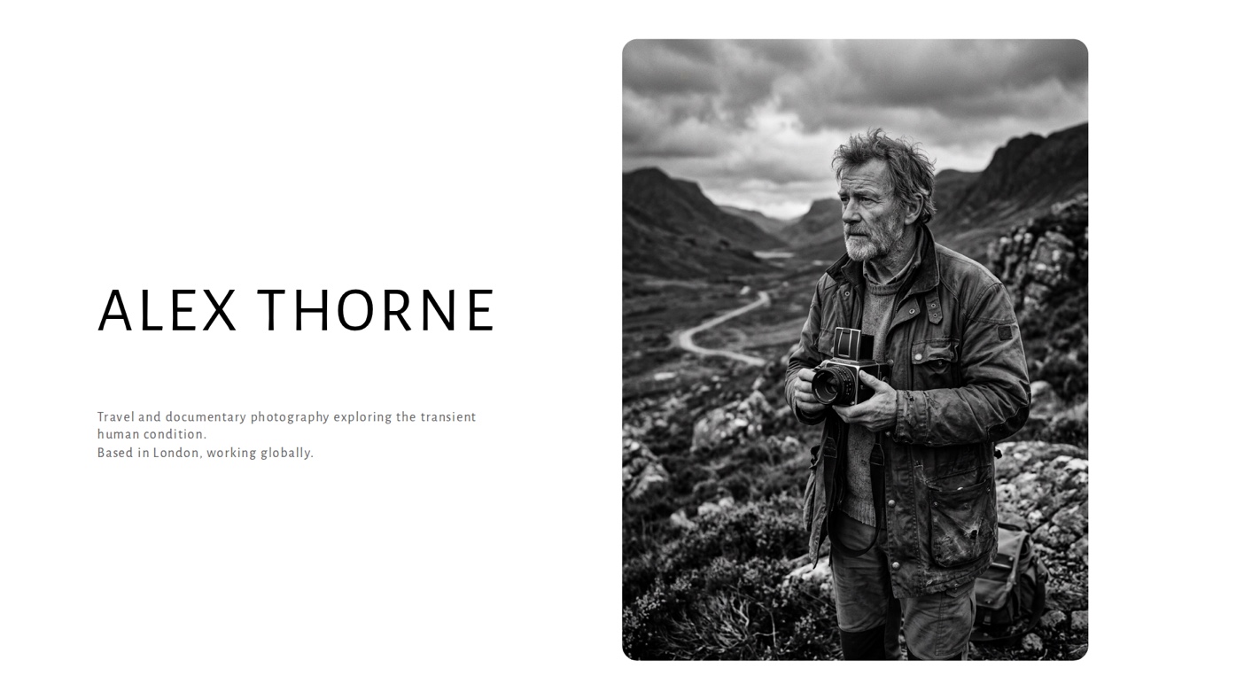 Photography portfolio template preview