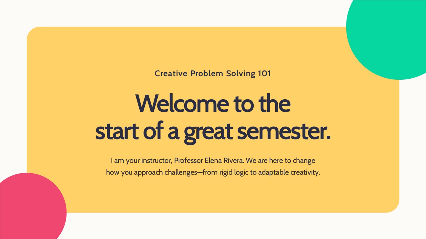 Course overview template preview