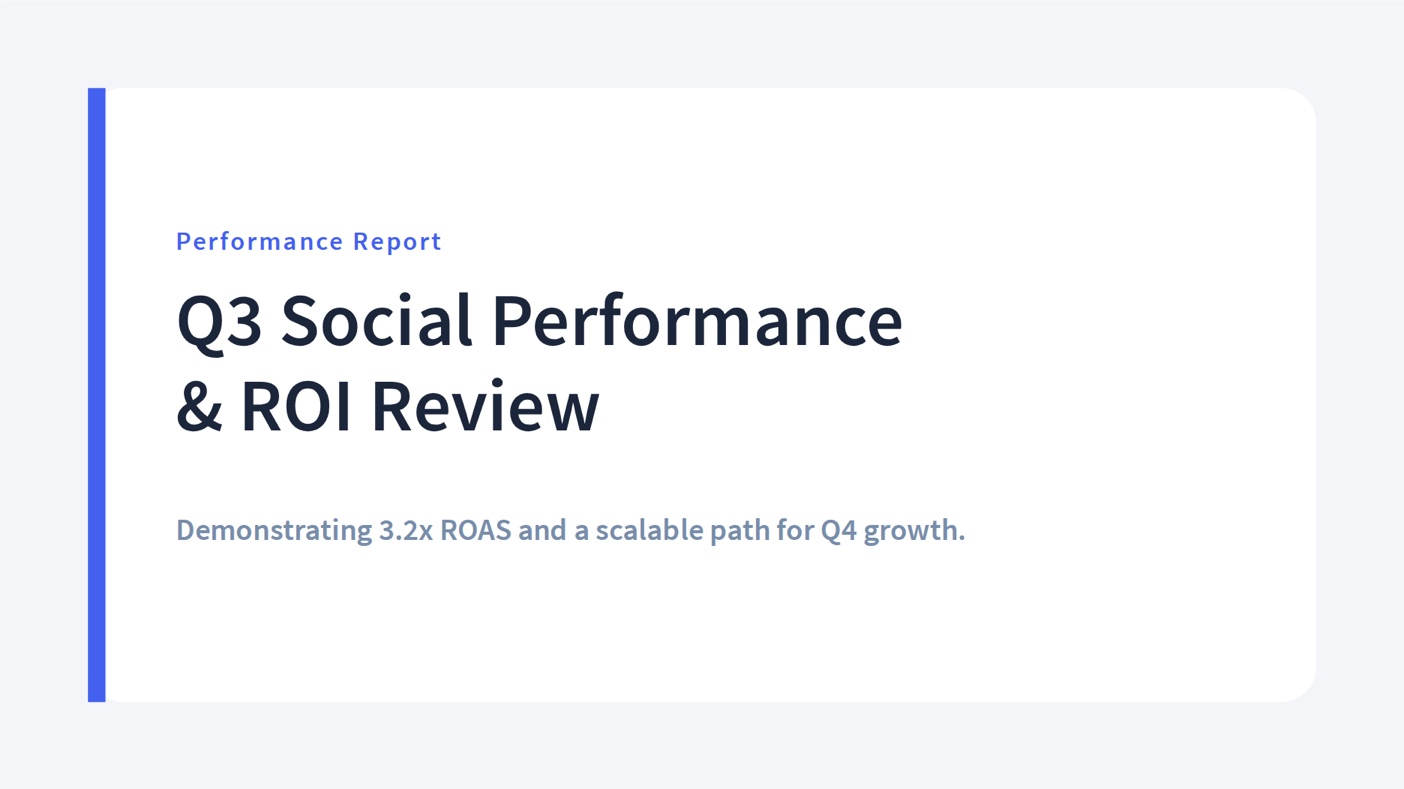 Social media report template preview
