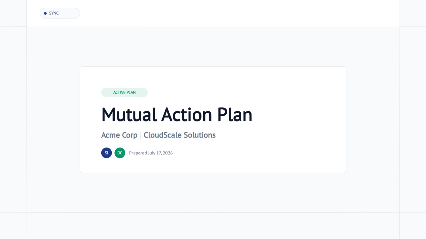 Mutual action plan template preview