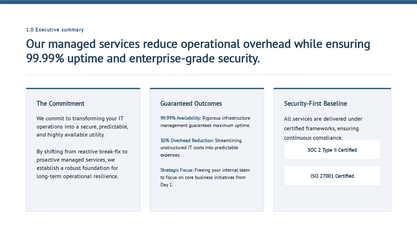RFP response template preview