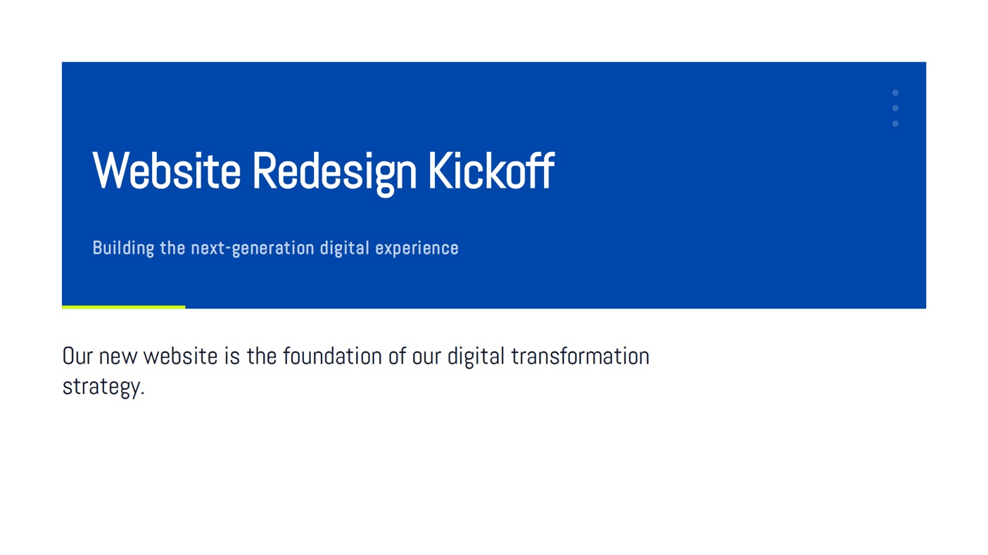 Project kickoff template preview